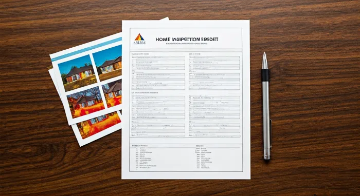 Detailed home inspection report with thermal imaging photos and findings