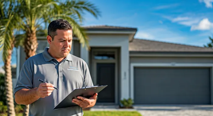 Florida home inspector public adjuster inspecting a residential property in Orlando