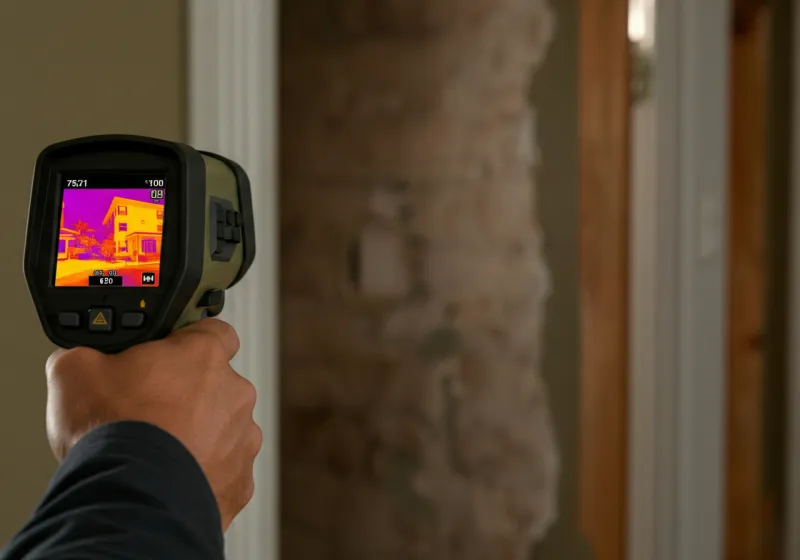 Water damage claim evidence documentation with thermal imaging